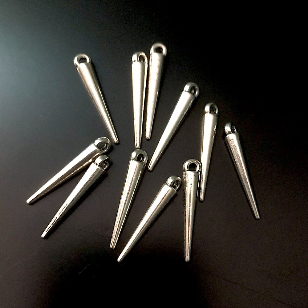 Silver and Gold Spike Charms